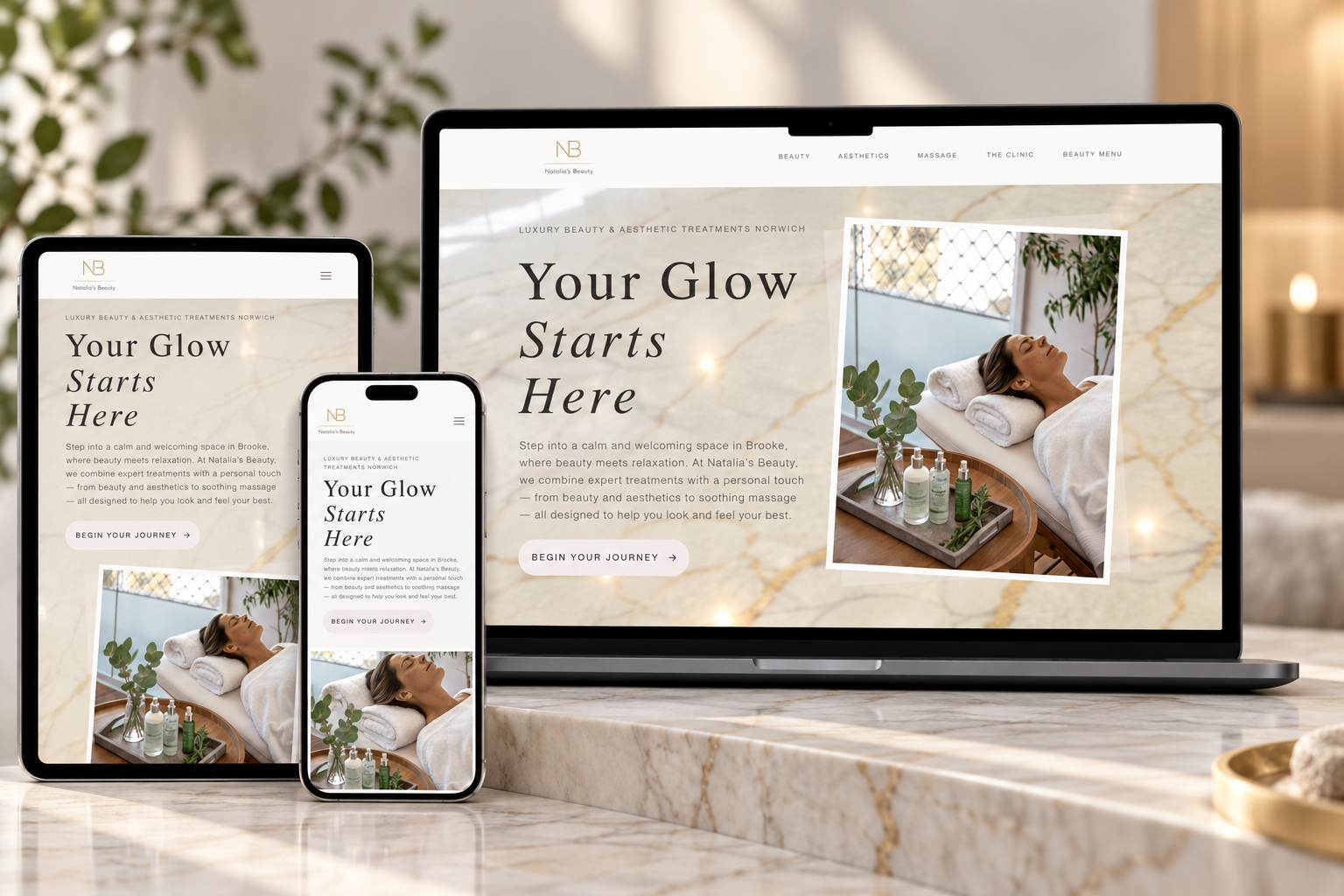 Web design for Natalia's Beauty