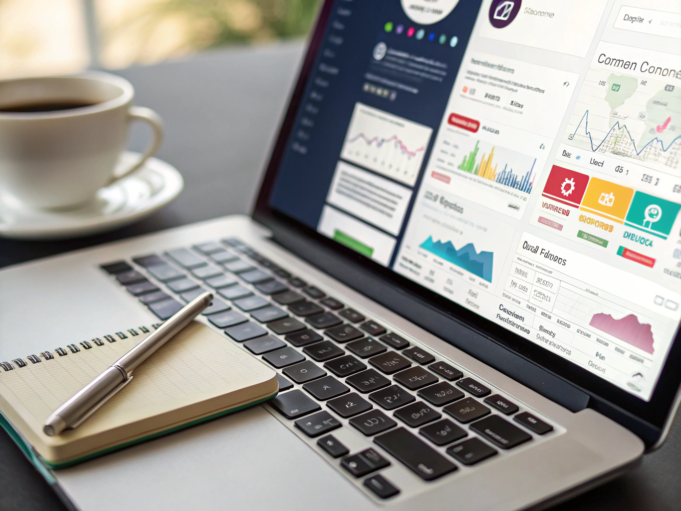 Social media management calendar and posts mockup