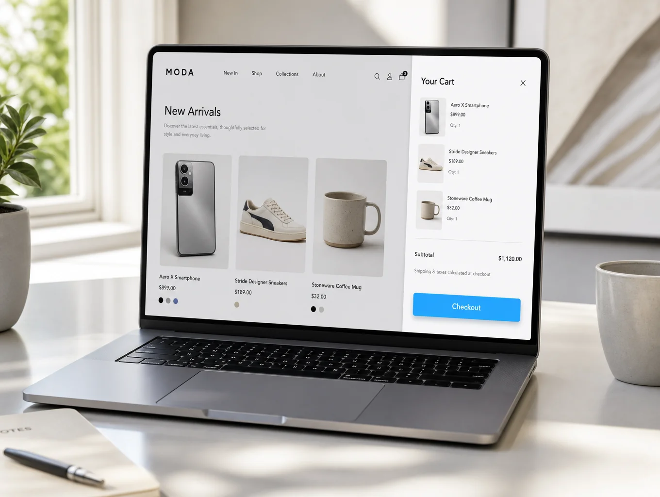 Online shop e-commerce mockup